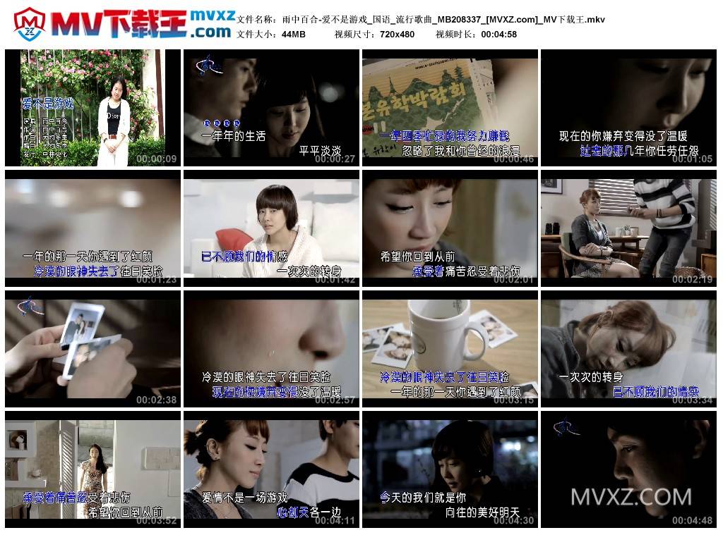 雨中百合-爱不是游戏_国语_流行歌曲_MB208337